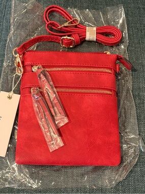 Red Women’s Crossbody Bag - Lightweight Stylish Shoulder Bag